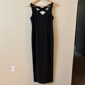 Laundry Shelli Segal Vintage 90s Black Bow Open Back Straight Dress Size 6